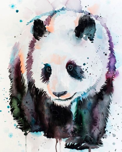 a kép színes panda macit tartalmaz