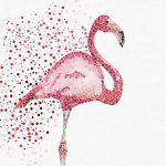 flamingó rózsaszín pöttyökből festve