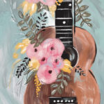 gitár virágokkal