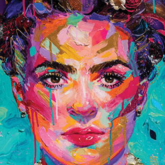 a kép tartalma: Frida Khalo színes portré