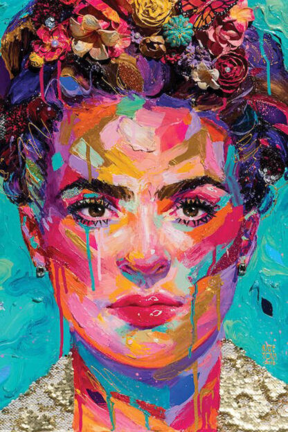 a kép tartalma: Frida Khalo színes portré