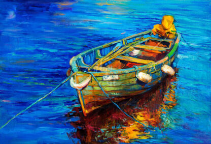 a kép tartalma: víz: színes csónak