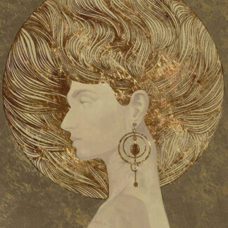 elegéns női portré barnás bronzos színekkel