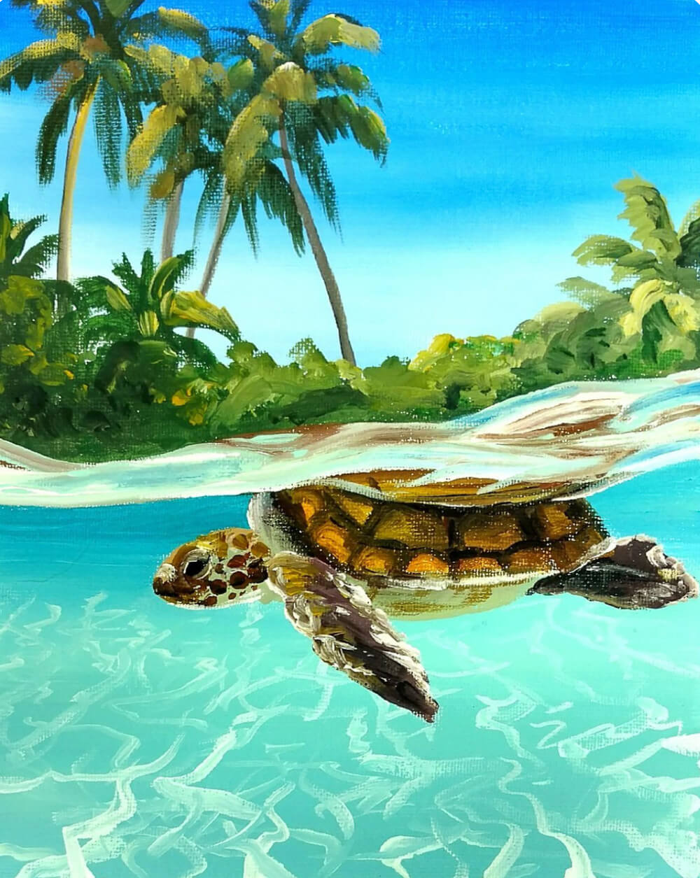 Fesd meg a Teknős a vízben c. képet