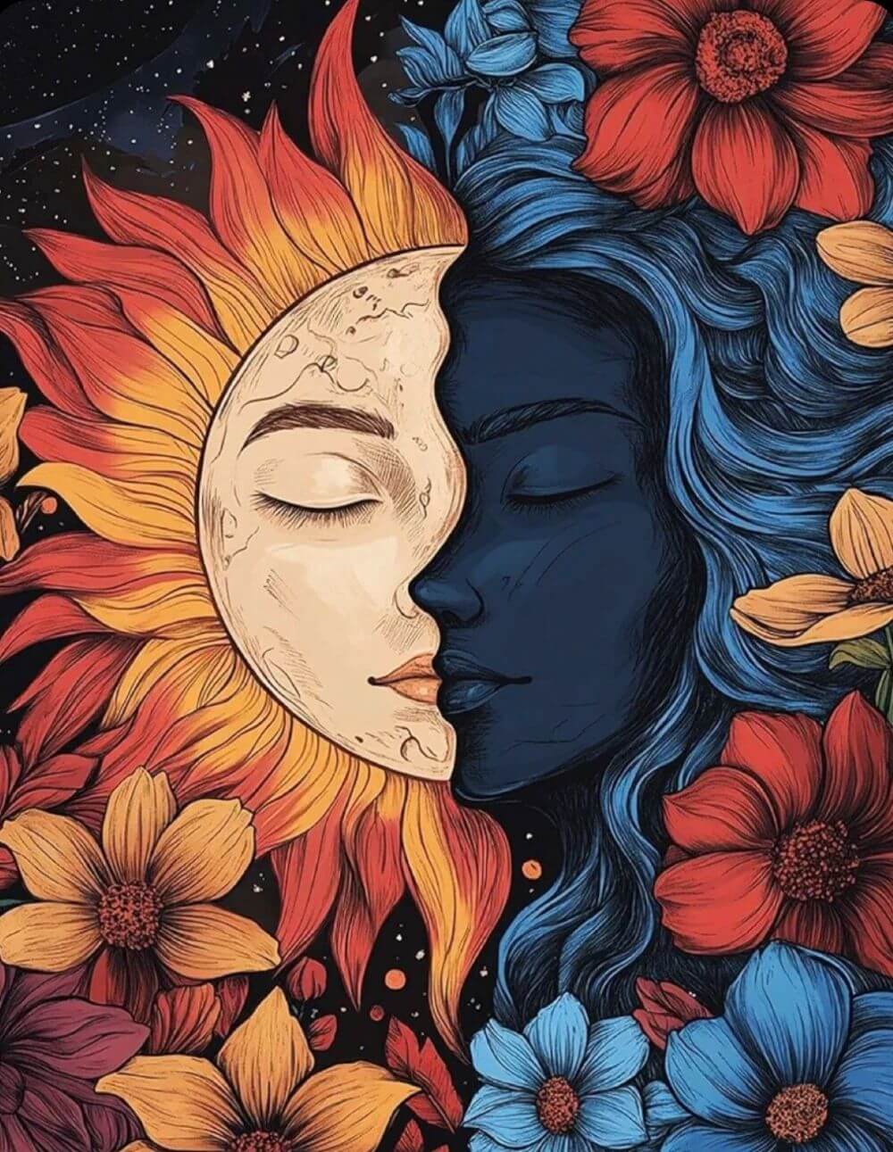 Fesd meg a Nap és az éj c. képet!