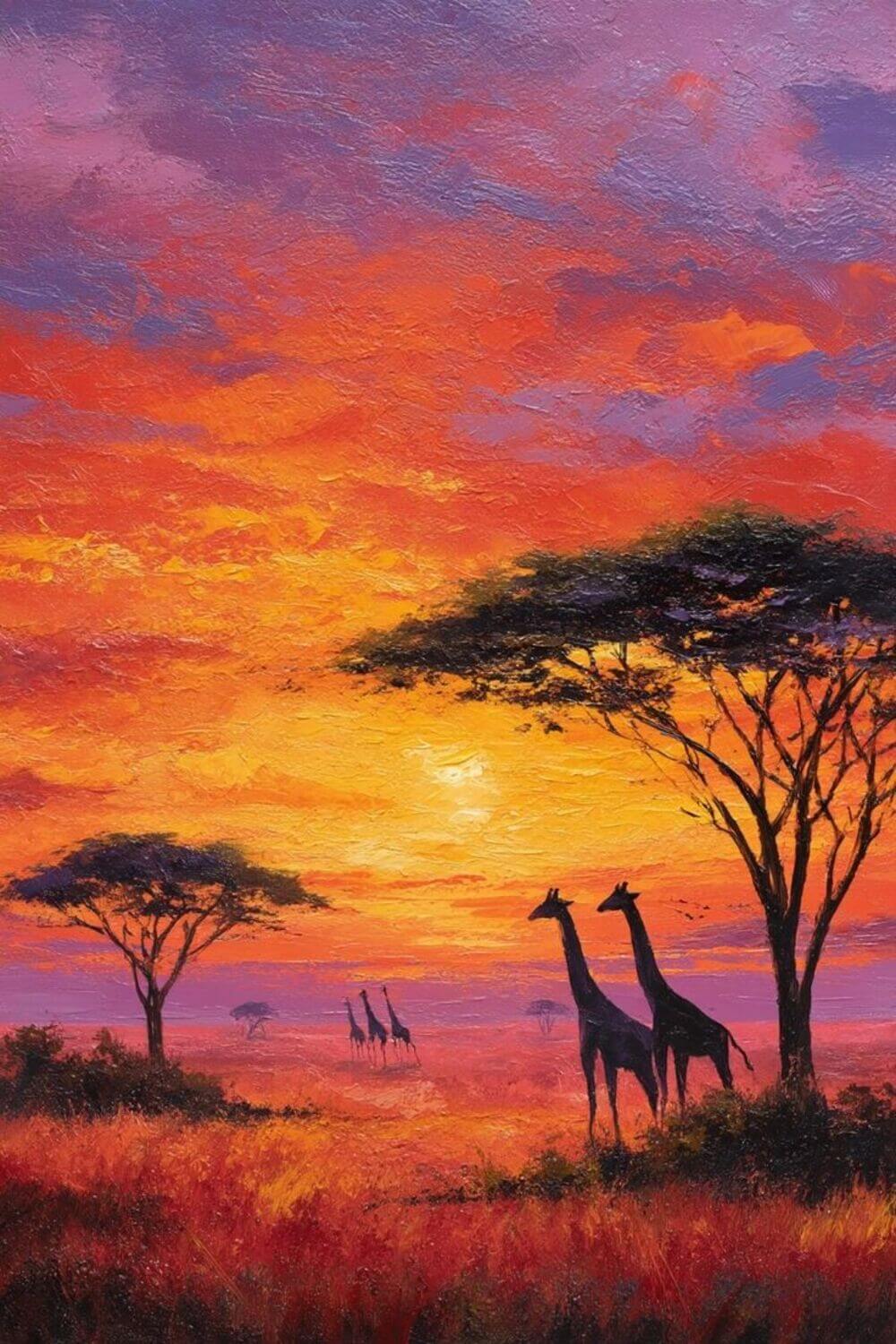 Fesd meg a Naplemente a Szavannán c. képet!