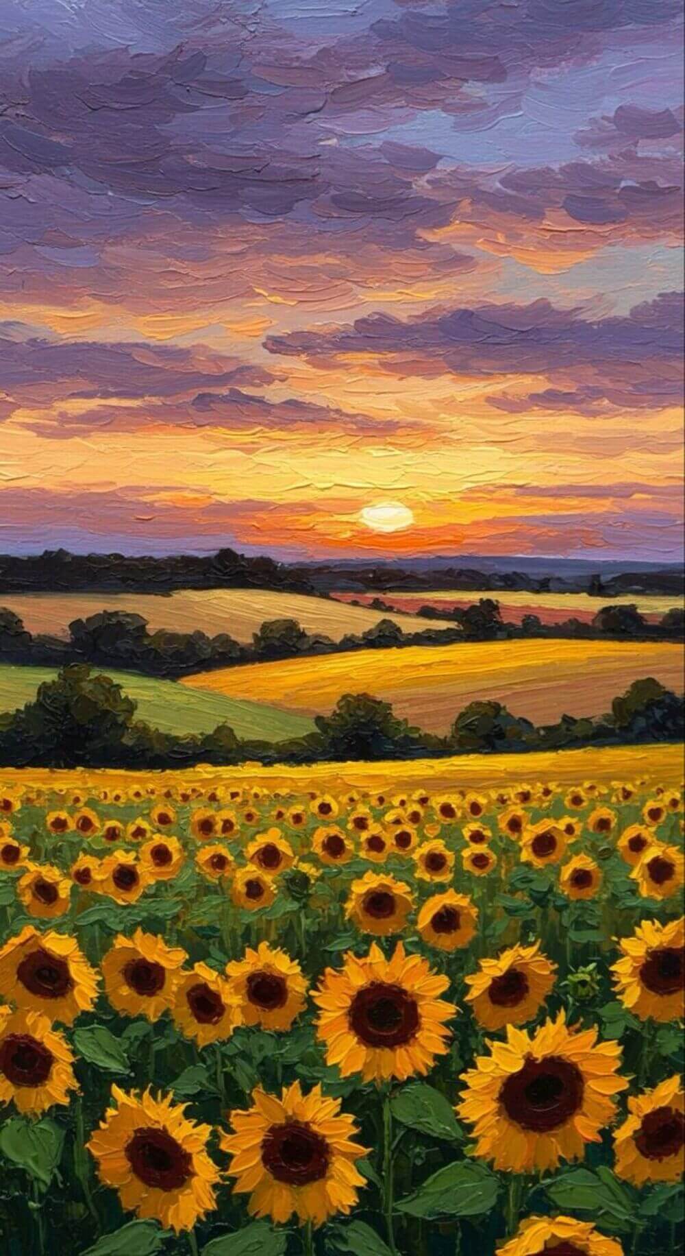 Fesd meg a Napraforgós tájkép c. képet!